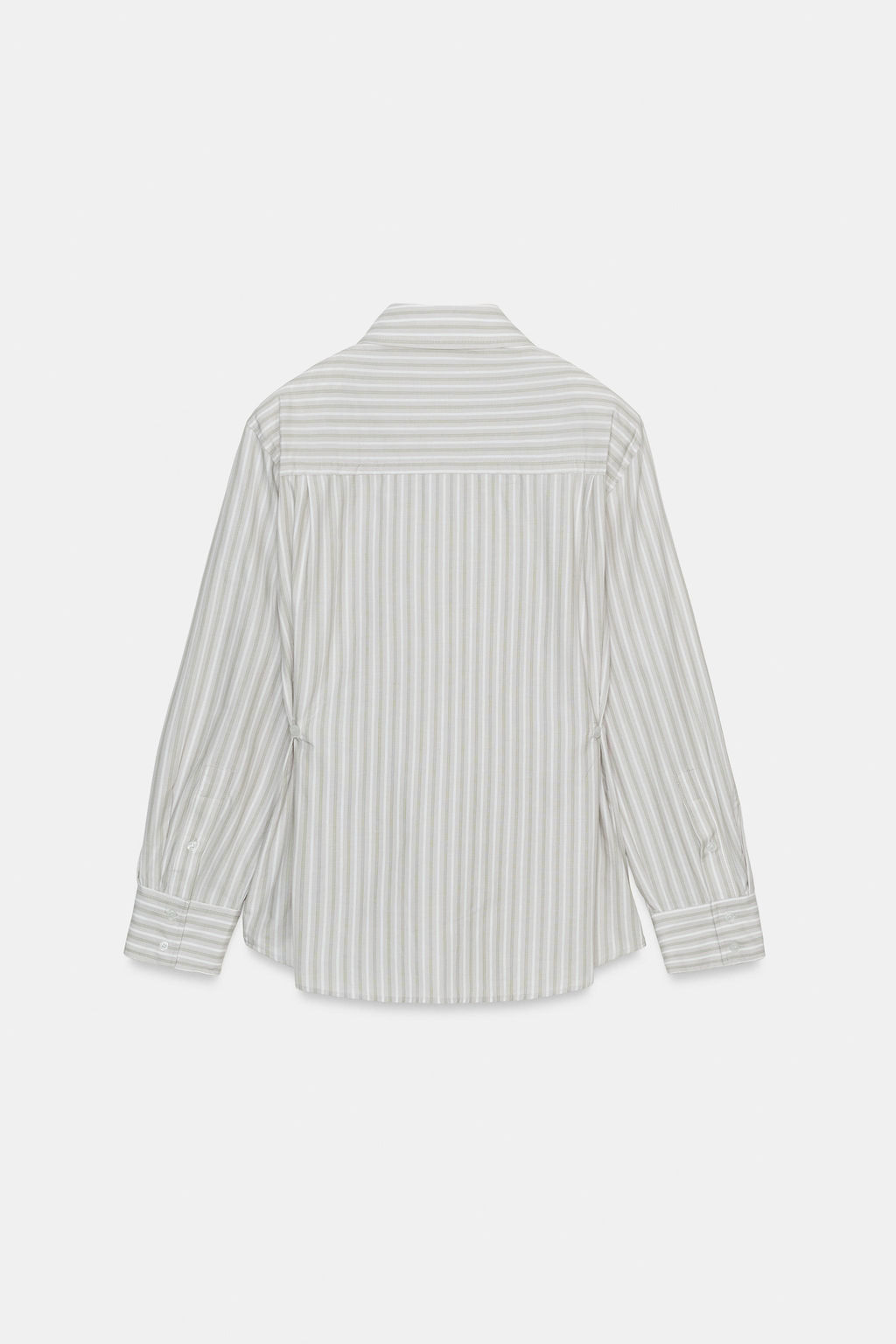 STRIPED POPLIN SHIRT WITH SHOULDER PADS - Zara фото 17