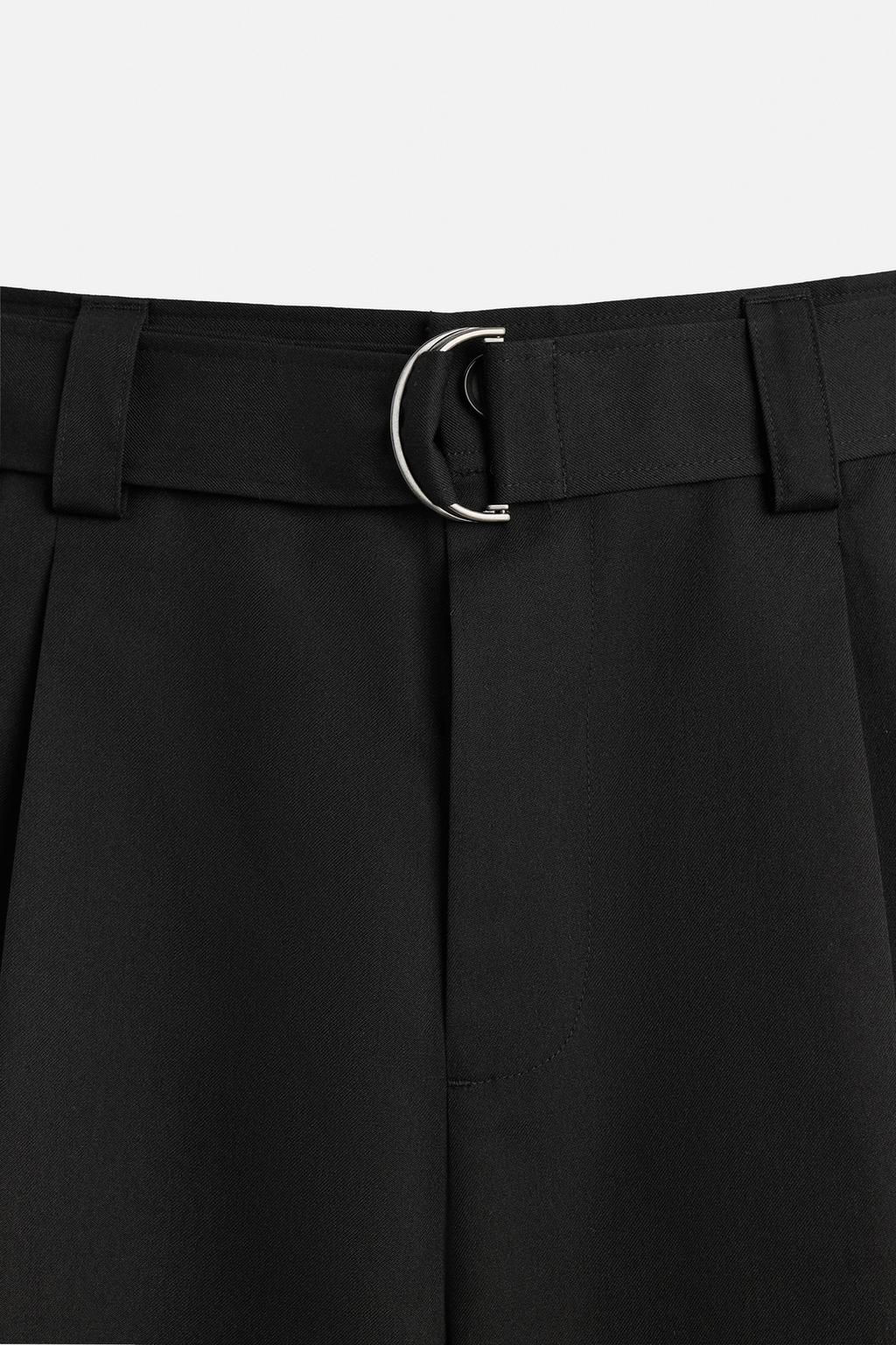BELTED WIDE-LEG BERMUDA SHORTS - Zara фото 8