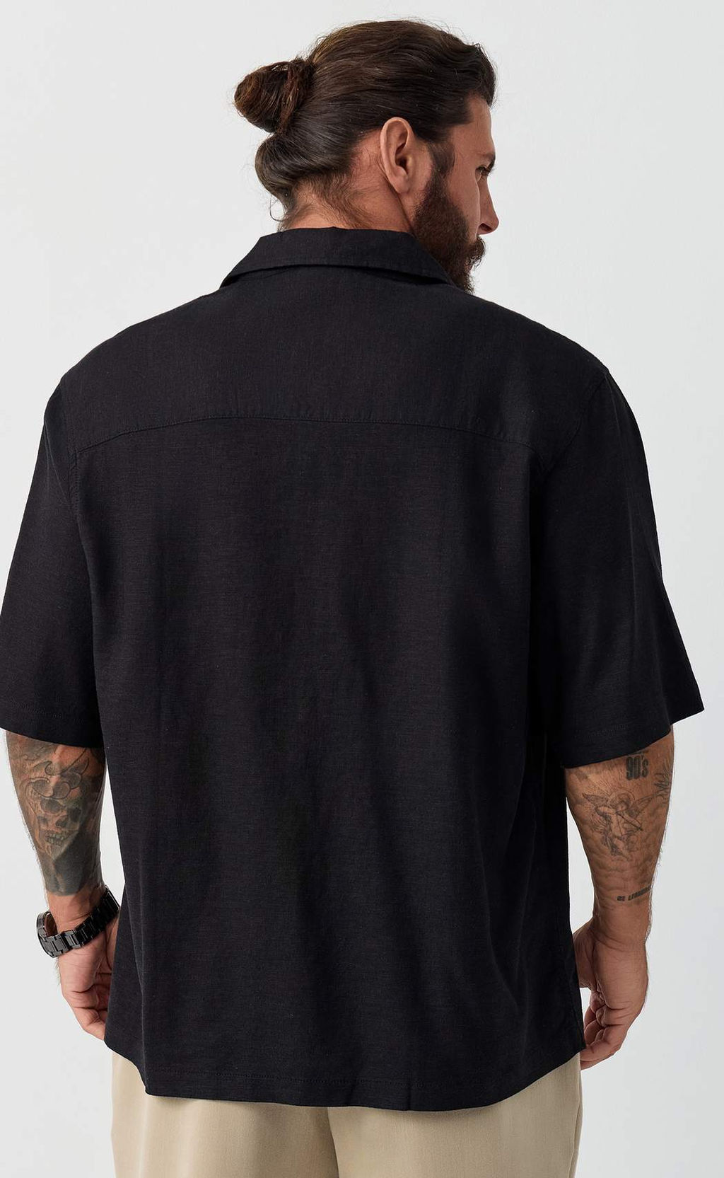 Рубашка к/р лен F611-0423 black - Fine joyce фото 7