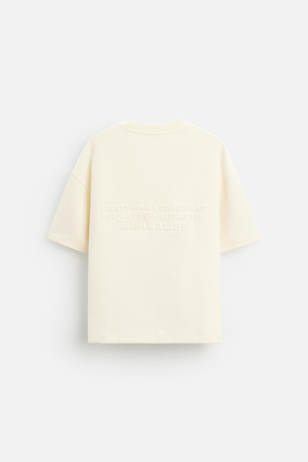 EMBOSSED PRINT T-SHIRT - Zara фото 8