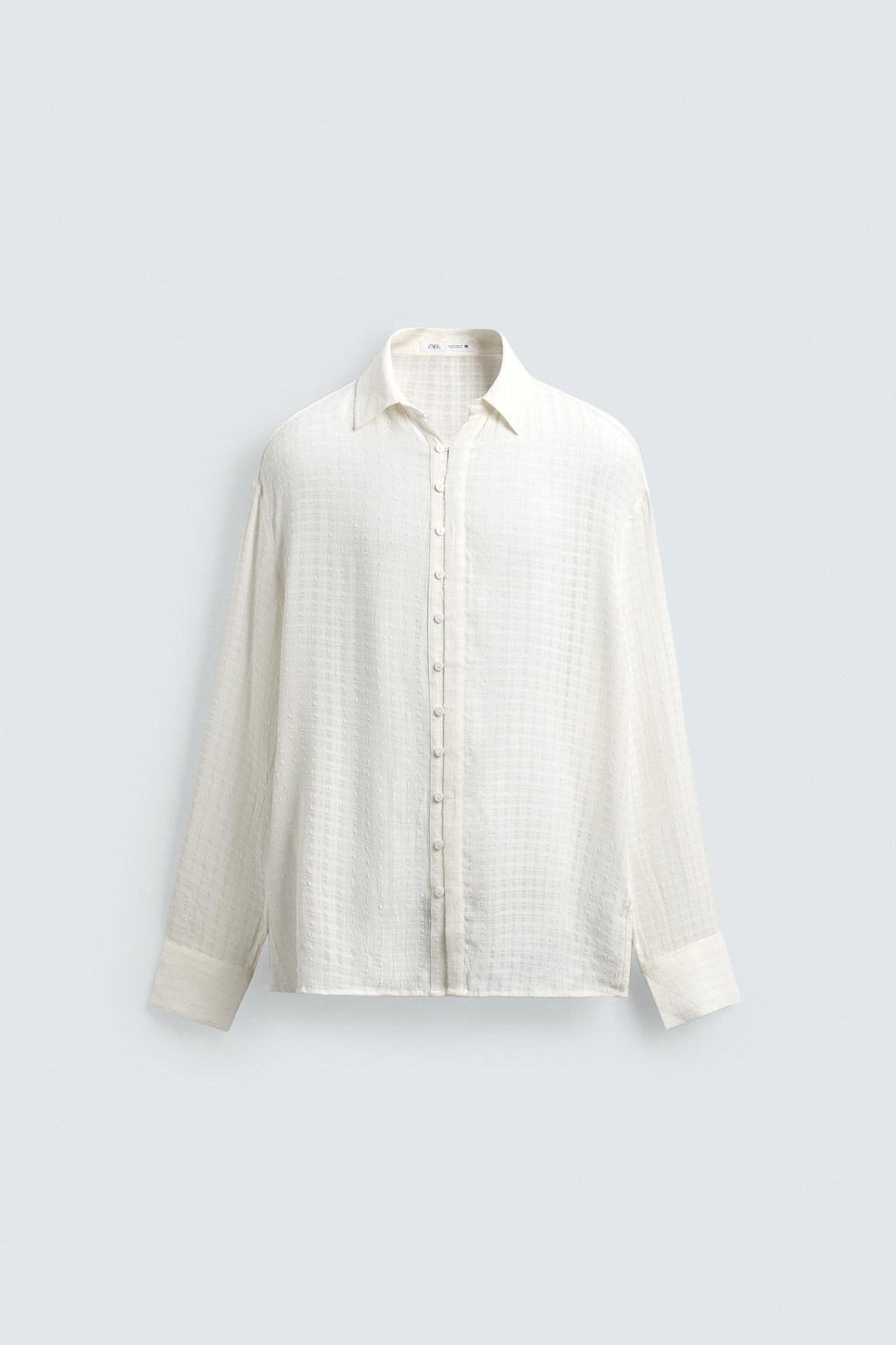 CAMISA FLUIDA JACQUARD TEXTURA / Blanco - Zara фото 7