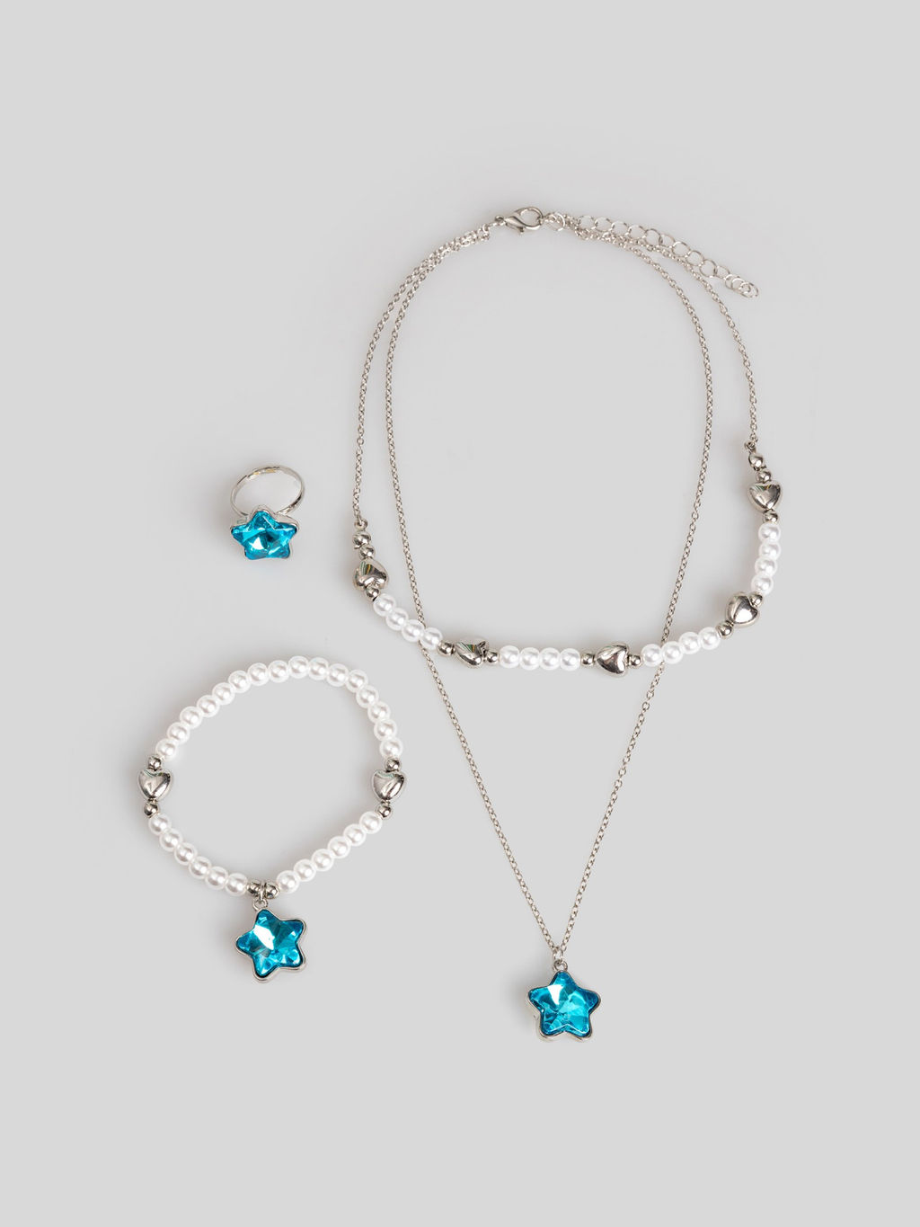 ACOOLA / Набор (бусы+браслет+кольцо) детский Starka серебристый  фото 2