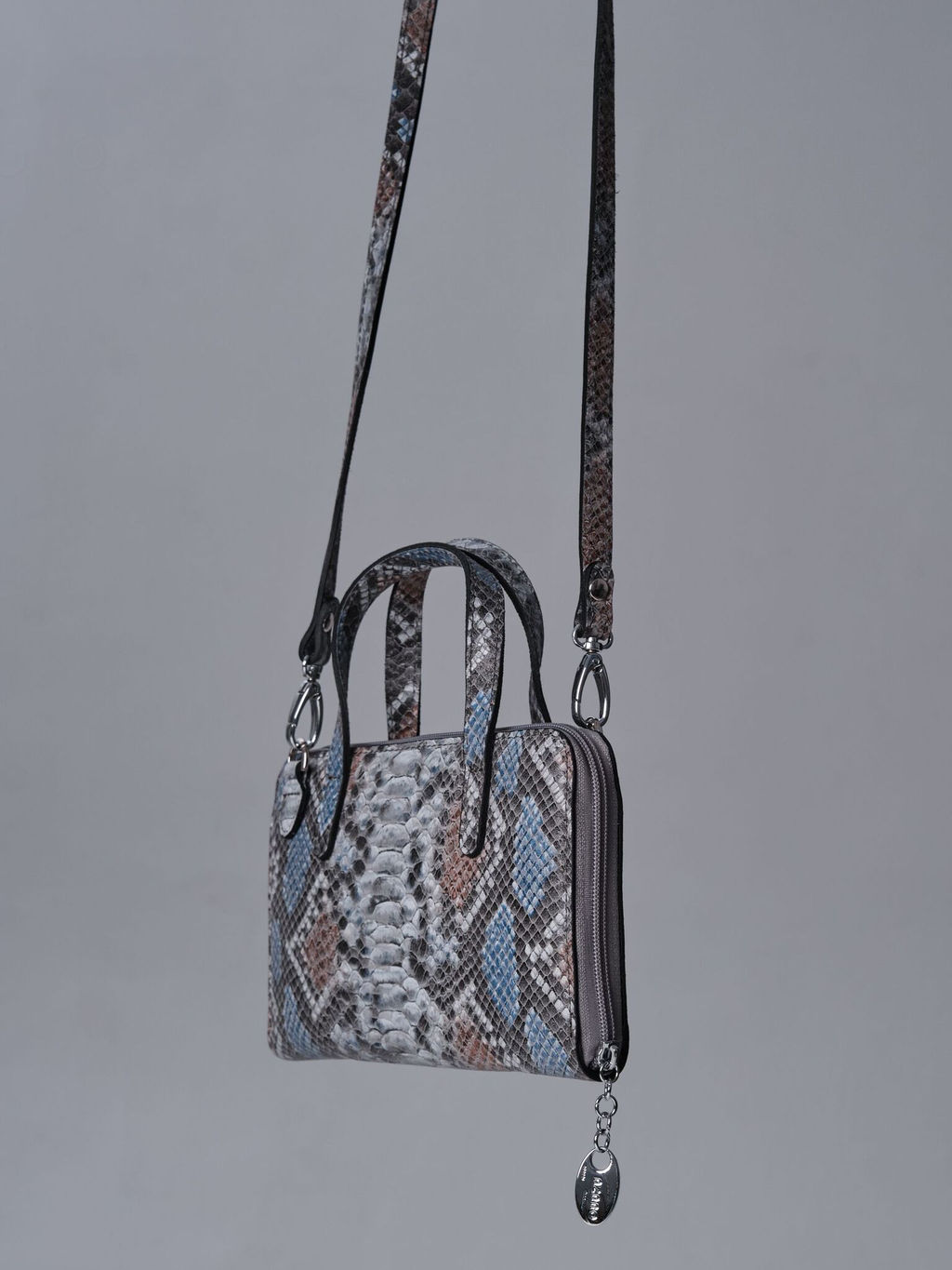 Сумка кожаная Azaro 30850 питон-адамантин