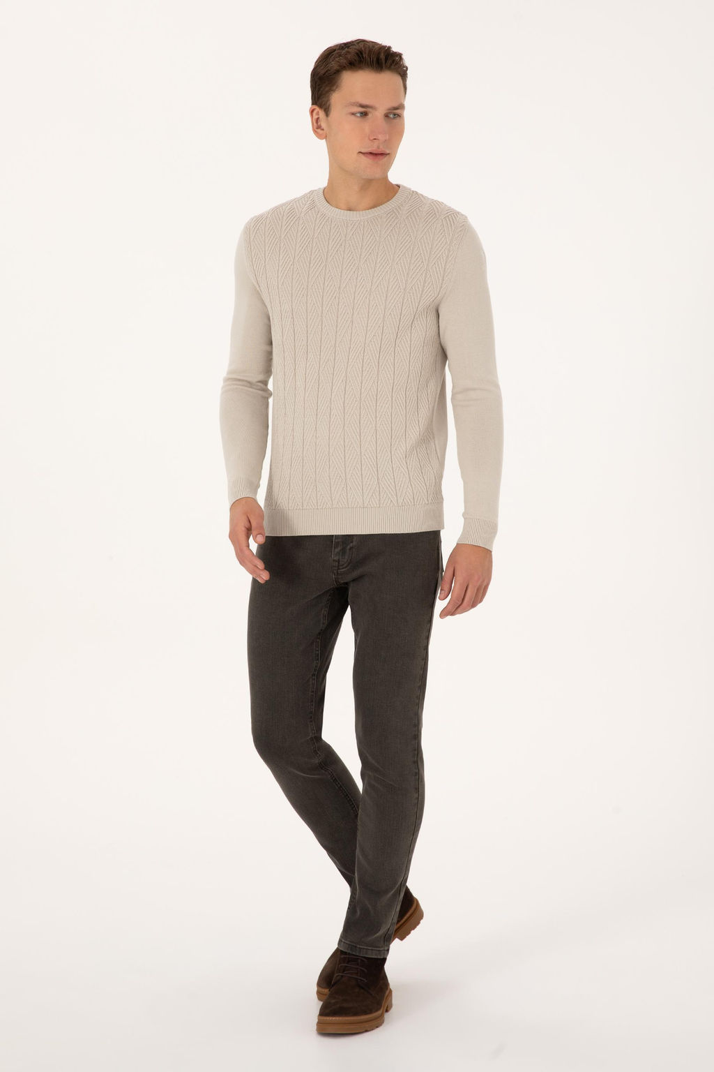 Erkek Slim Fit Bisiklet Yaka Ta_ Kazak - U.s. polo assn фото 4