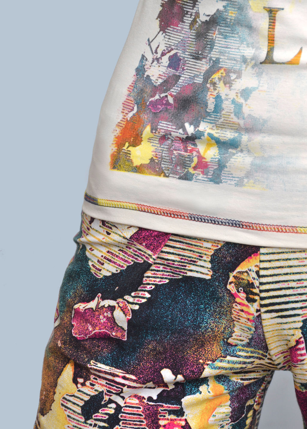 Комплект с шортами МЕГГИ (молоко №18) печать с эффектом мерцания - Ивановская трикотажная компания фото 3