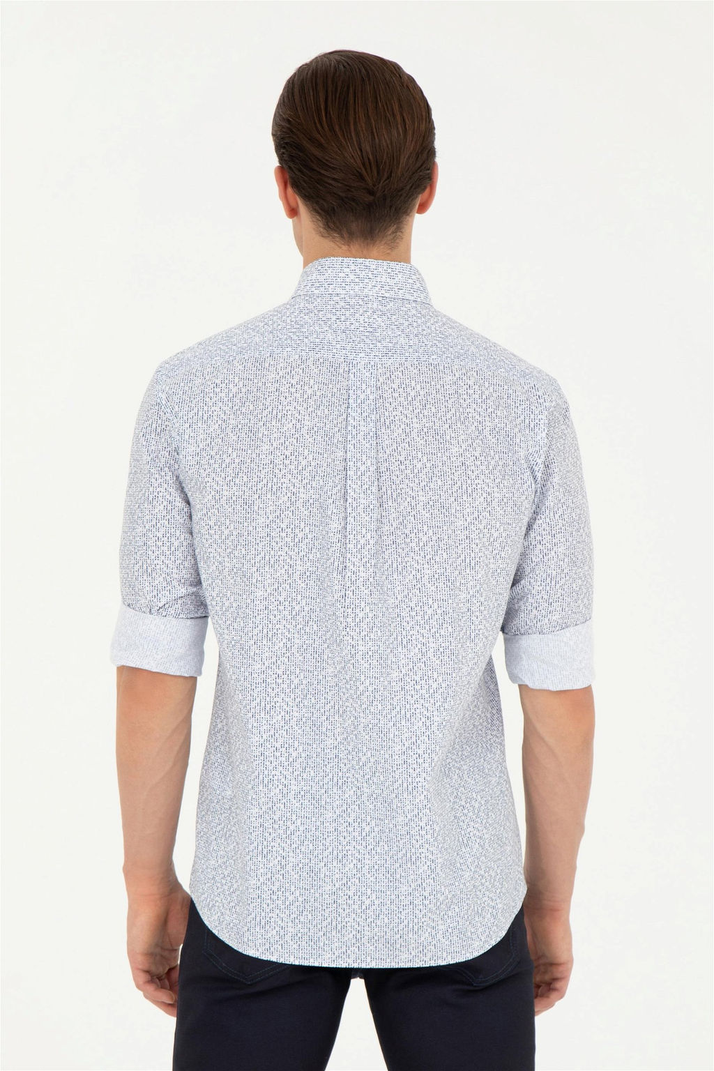 Мужская темно-синяя рубашка с длинным рукавом - U.s. polo assn фото 5