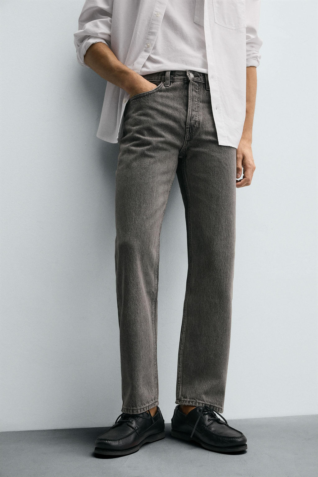 JEANS REGULAR FIT / Gris - Zara фото 5