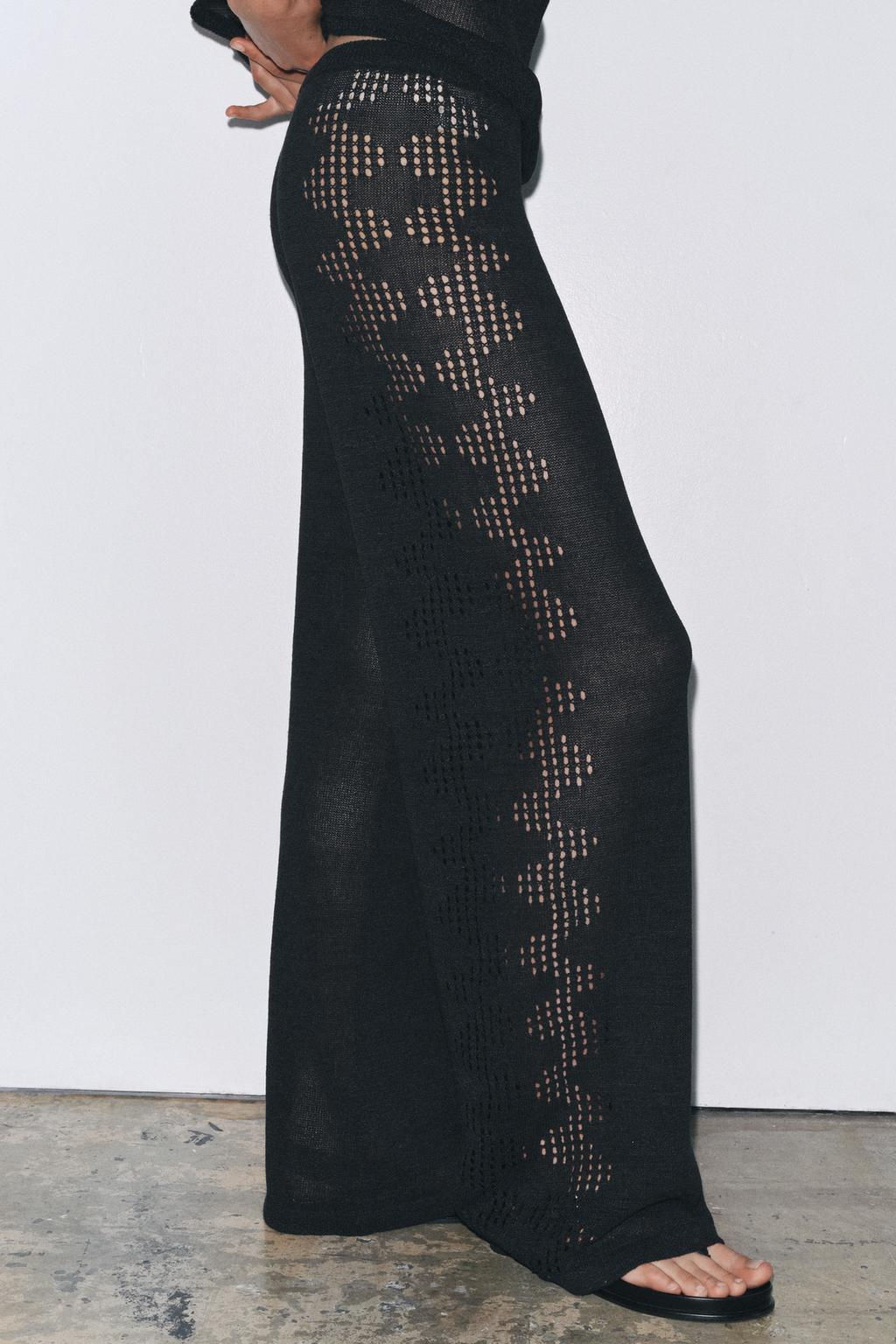 POINTELLE KNIT TROUSERS WITH SIDE DETAIL - Zara фото 4