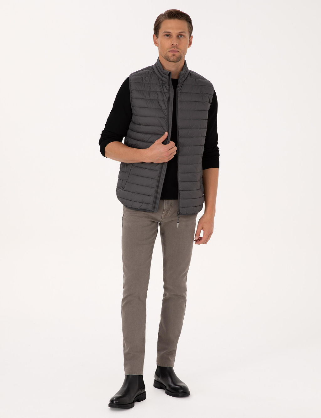 Antrasit Kapitone Yelek - Pierre cardin фото 4