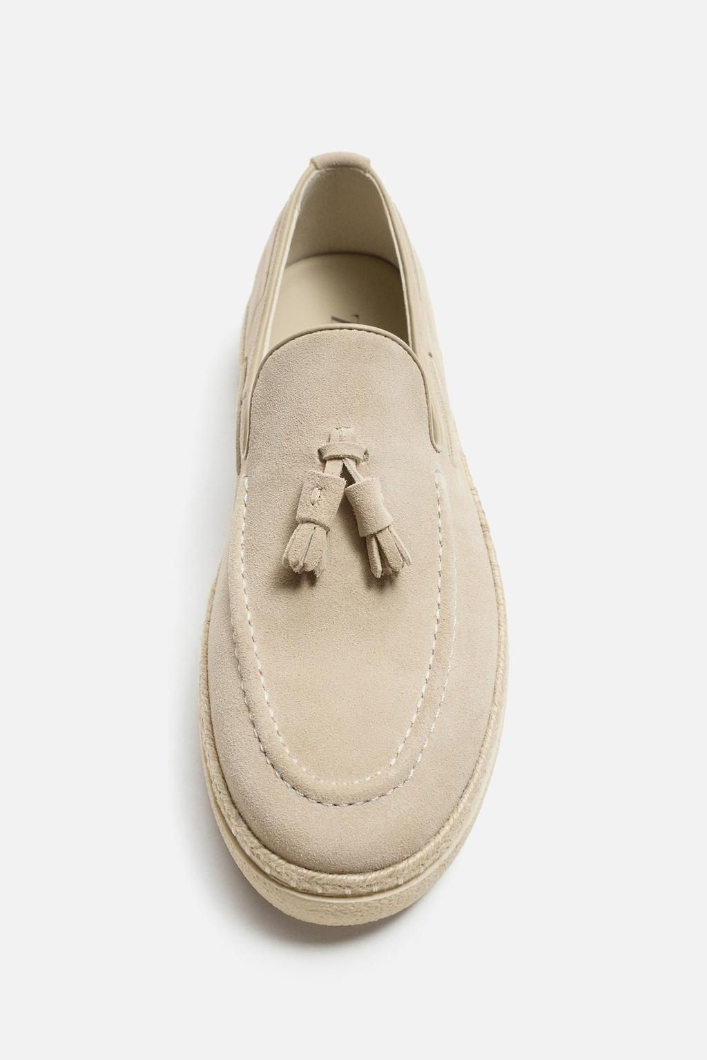 CASUAL LEATHER LOAFERS WITH TASSELS - Zara фото 3