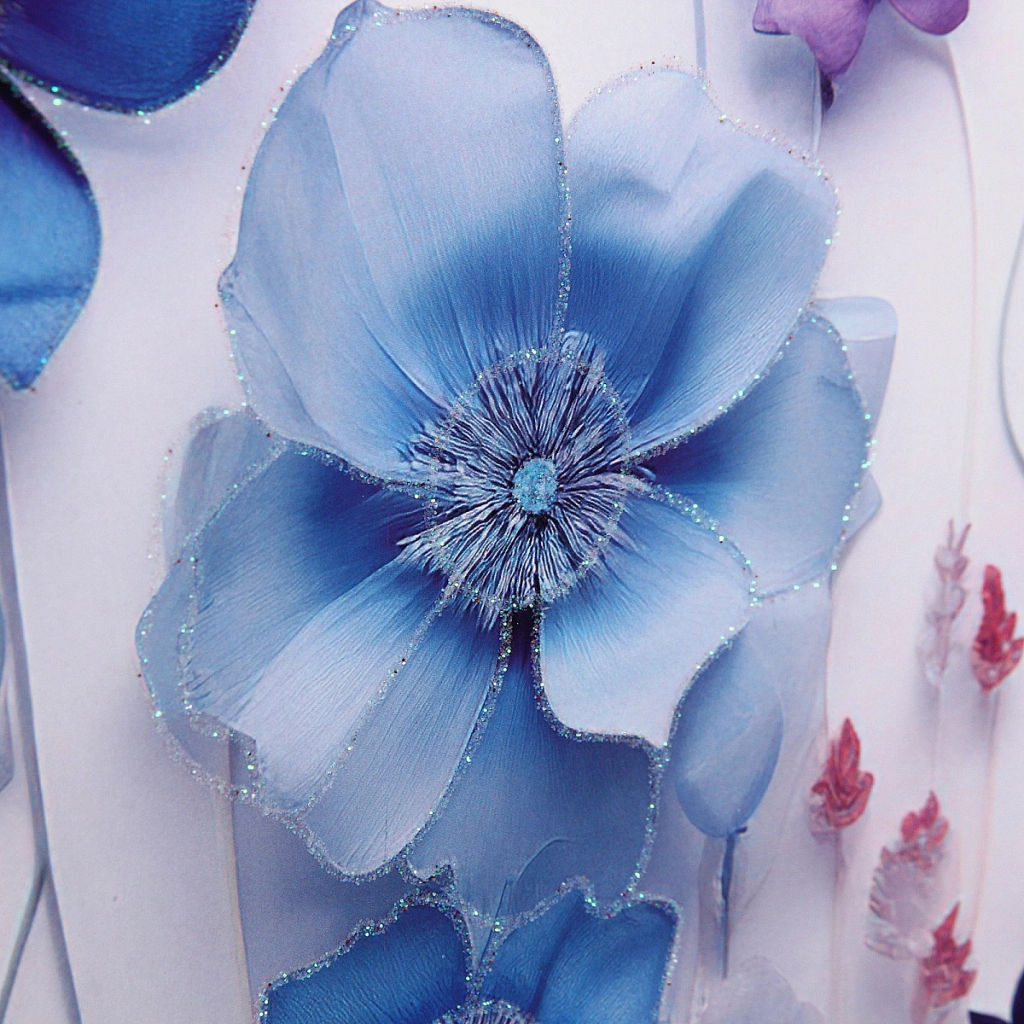 Пакет подарочный "Восковые цветочки" 32*26*10 см