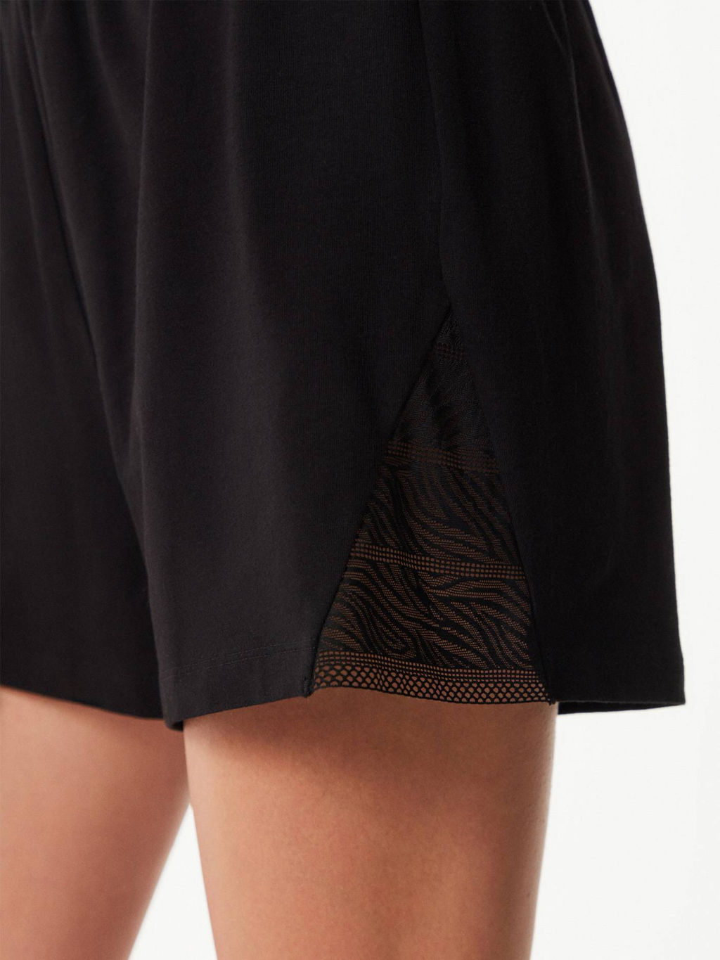 CONTE Zebra LHW 1353 Шорты из анималистичного кружева и хлопка black