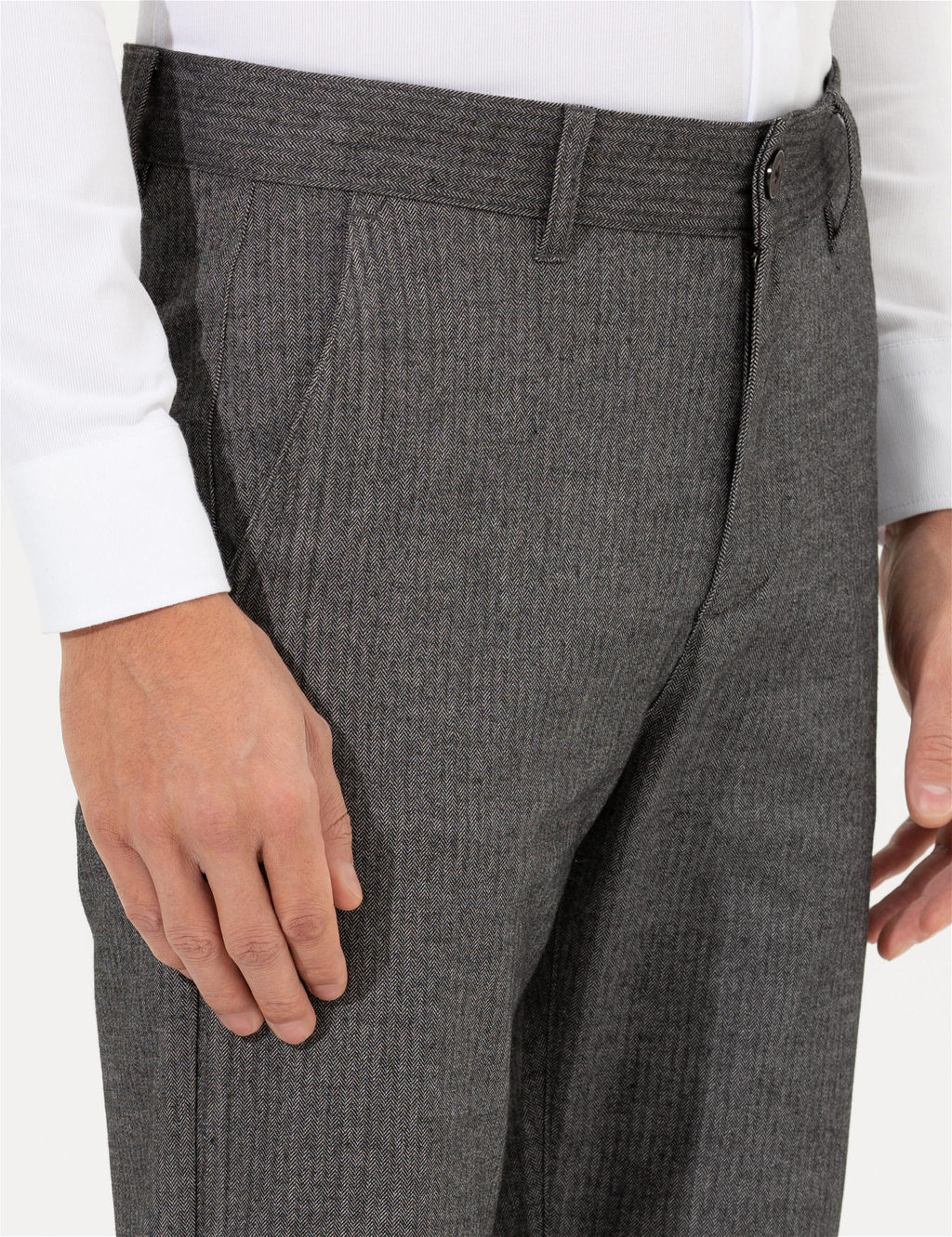 Antrasit Regular Fit _izgili Kanvas Pantolon - Pierre cardin фото 5
