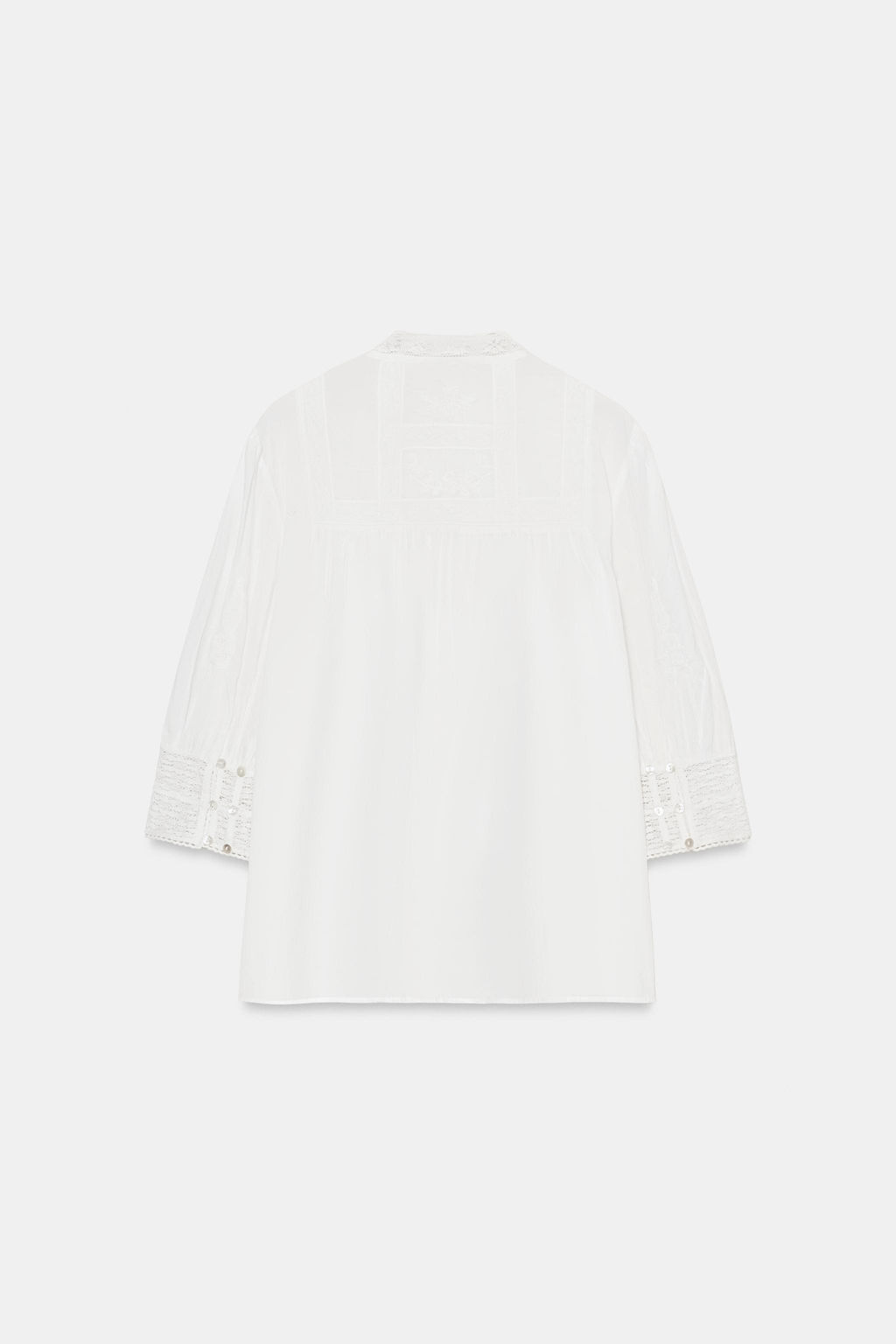 BLUSA BORDADOS ZW COLLECTION / Crudo - Zara фото 6