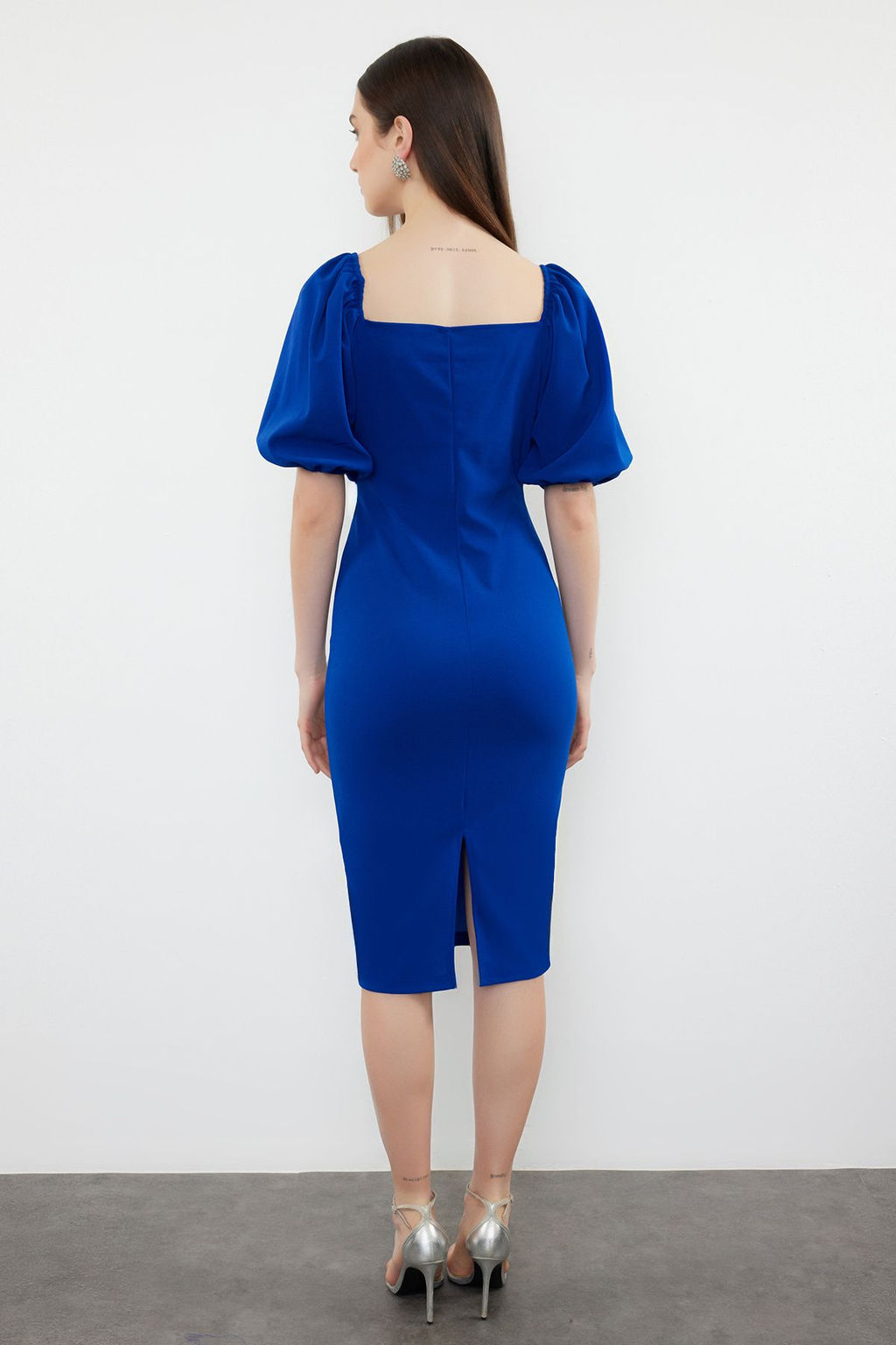 Saks Vucuda Oturan Tas Aksesuarl? Dokuma Elbise TPRSS24EL00256 - Trendyolmilla фото 5