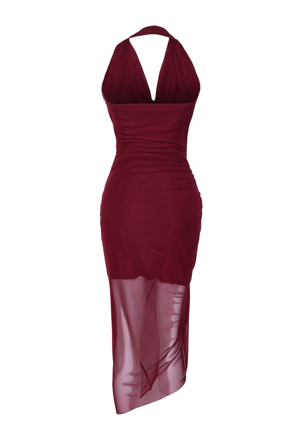 TRENDYOLMILLA Bordo Drapeli Cicek Aksesuar Detayl? Tul Astarl? Orme Elbise TPRSS25EL00033