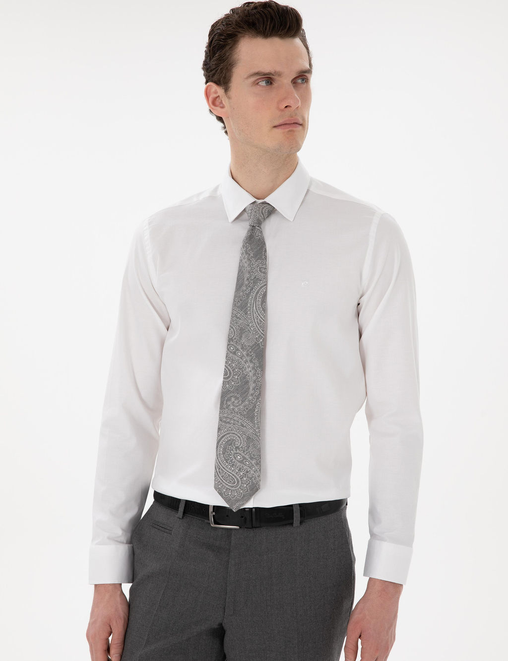 Beyaz Slim Fit Uzun Kollu Basic G_mlek