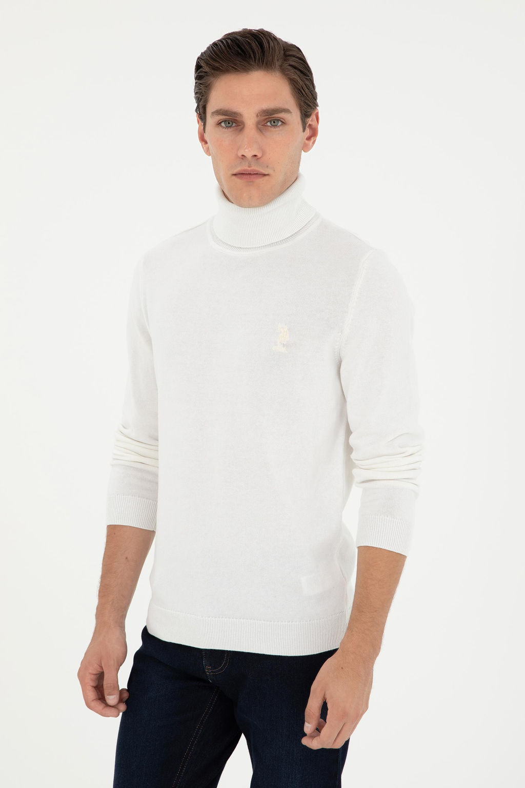 Мужской белый базовый свитер Неожиданная скидка в корзине - U.s. polo assn фото 3