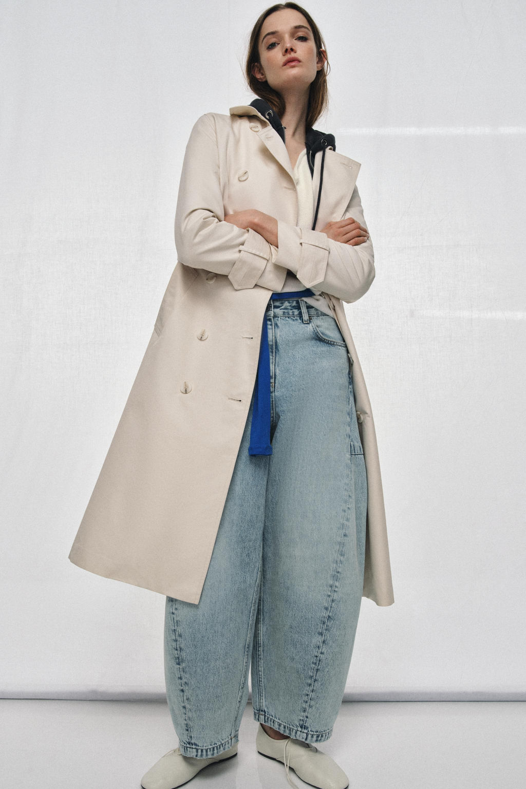 JEANS ZW COLLECTION ANKLE BALLOON TIRO MEDIO / Azul claro - Zara фото 3