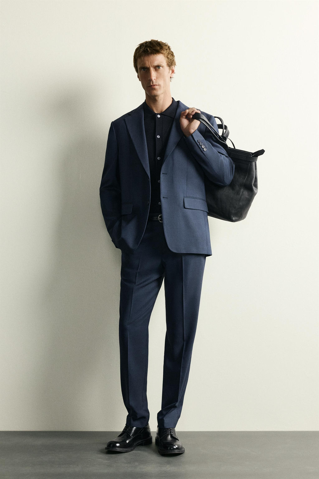 PANTAL?N REGULAR FIT TRAJE CUADROS / Marino oscuro