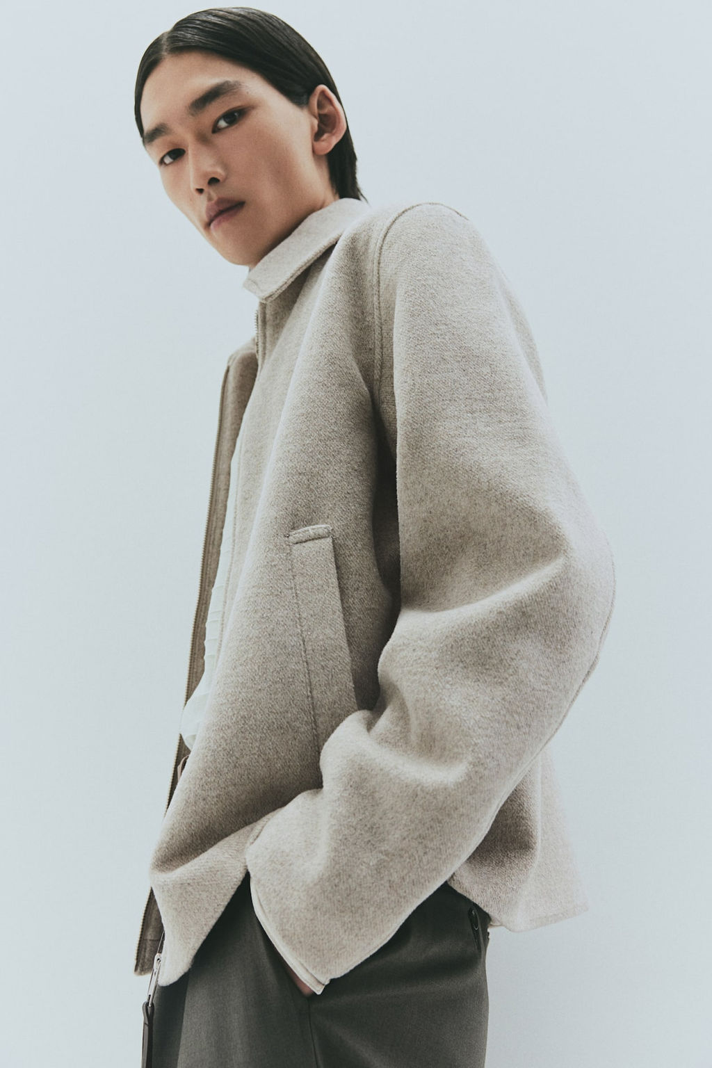 Chaqueta camisera en mezcla de lana Regular Fit - H&m фото 5