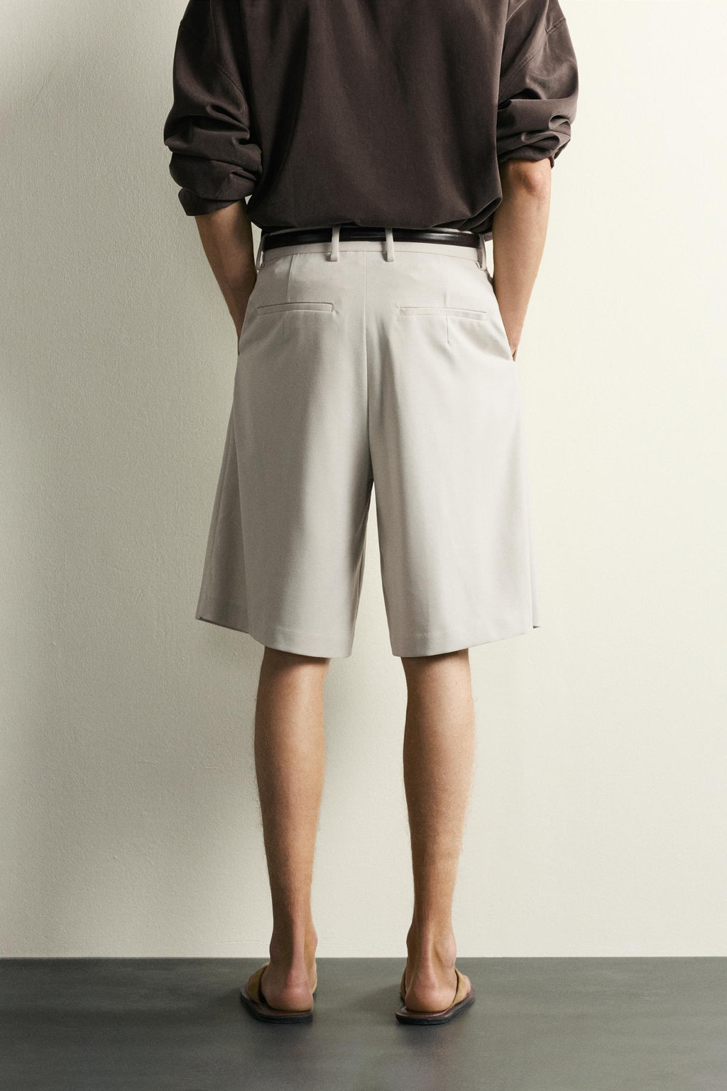 BERMUDA WIDE FIT PLIEGUES / Beige claro - Zara фото 3