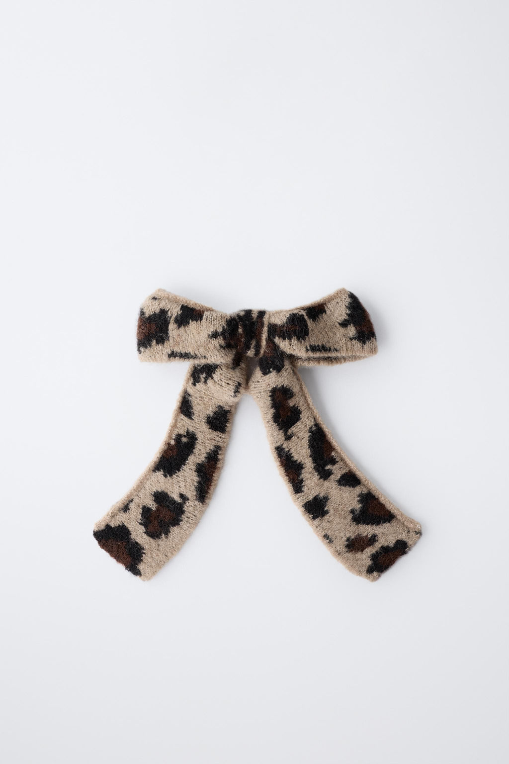 ANIMAL PRINT KNITTED BOW SCRUNCHIE - Zara фото 4