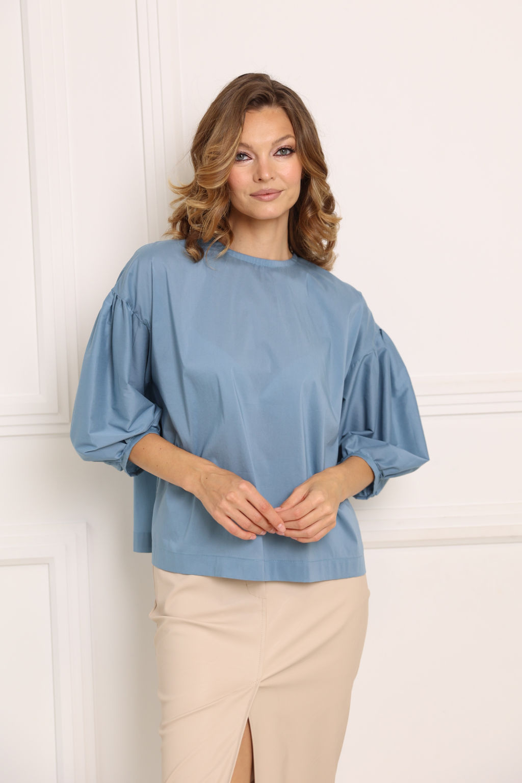 Блузка свободного кроя с объемными рукавами - Looklikecat фото 2