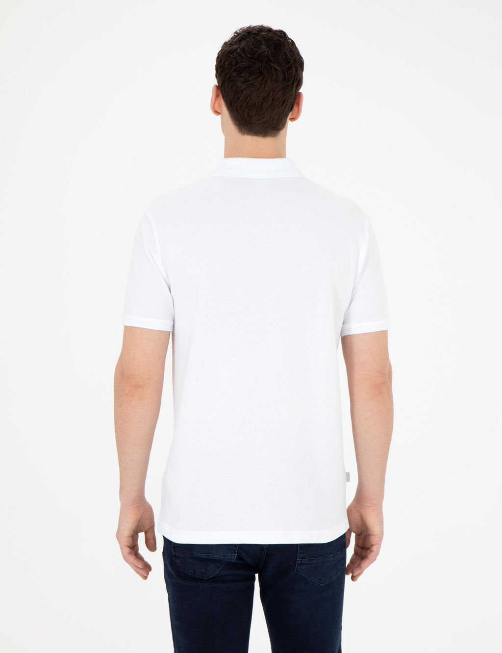 Beyaz Slim Fit Basic Ti__rt - Pierre cardin фото 12