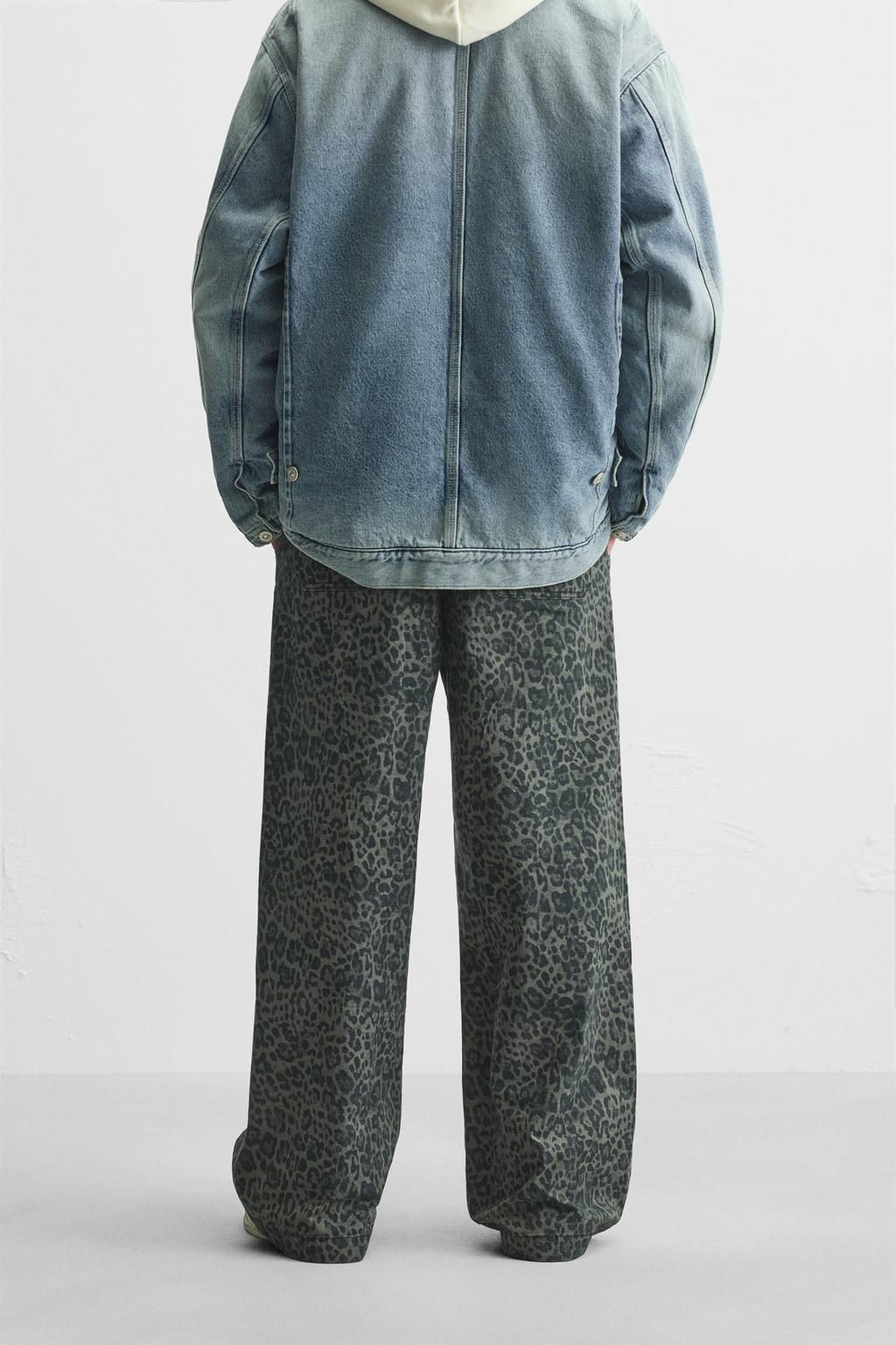 ANIMAL PRINT RELAXED FIT TROUSERS - Zara фото 3