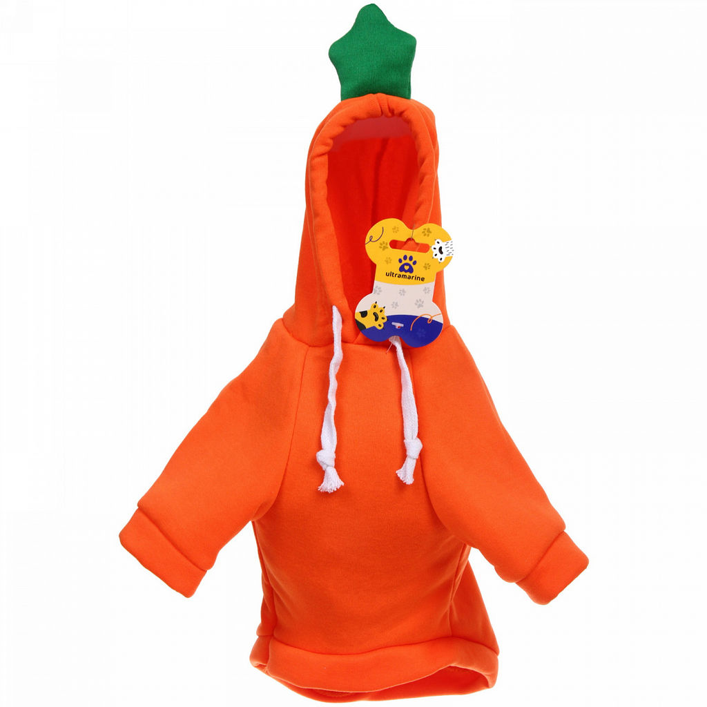 Кофта-толстовка для собаки "Wonderful style-Морковка" с капюшоном, размер 2XL (62*45*26см) Ultramarine