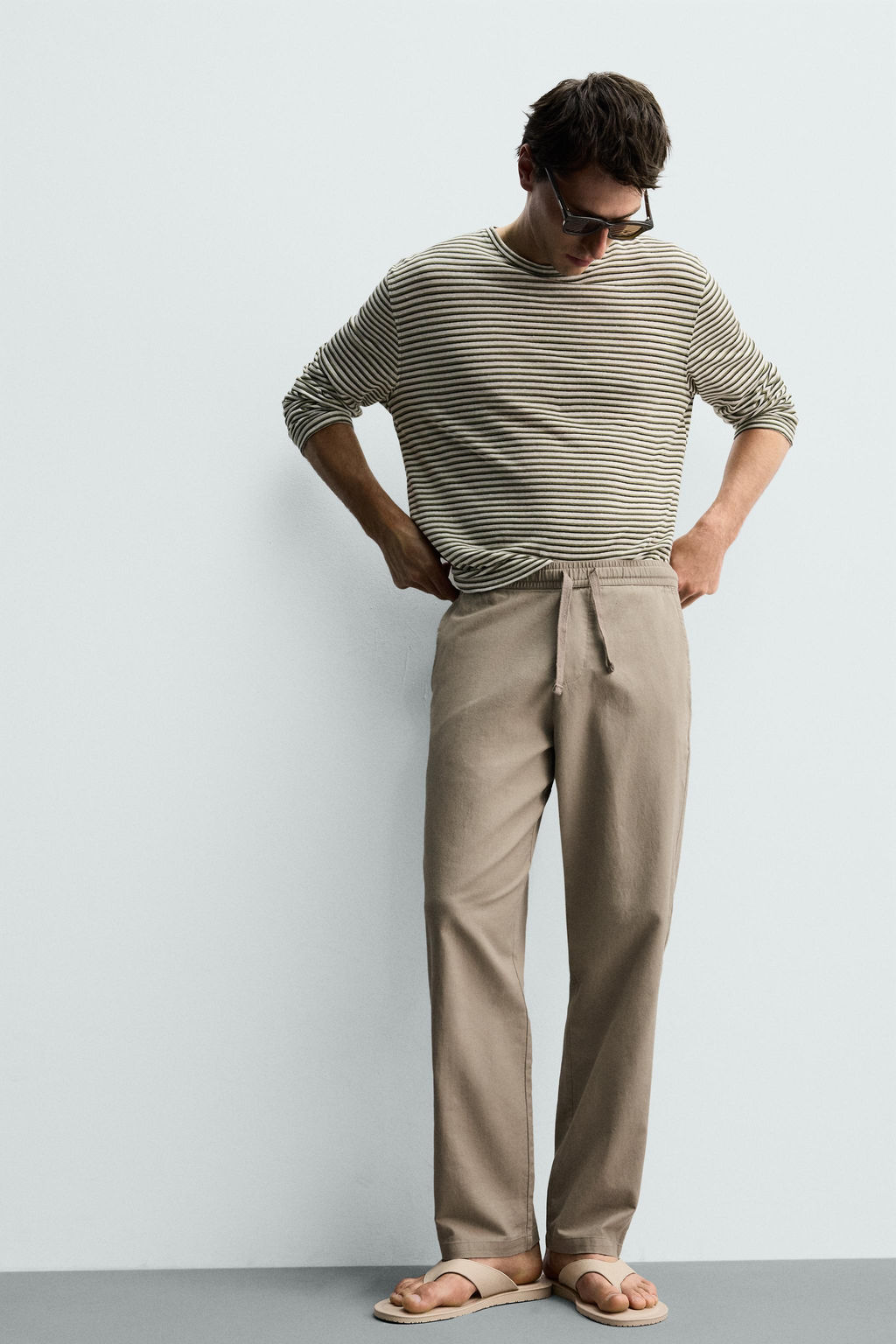 PANTAL?N RELAXED FIT ALGOD?N - LINO / Verde