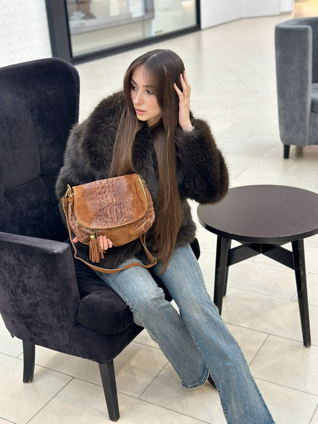 Сумка женская из телячьей кожи