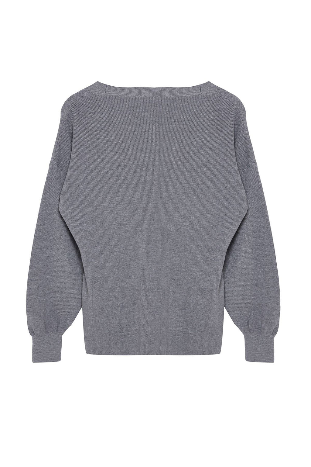 Gri V Yaka Triko H?rka TWOAW25HI00107 - Trendyolmilla фото 7