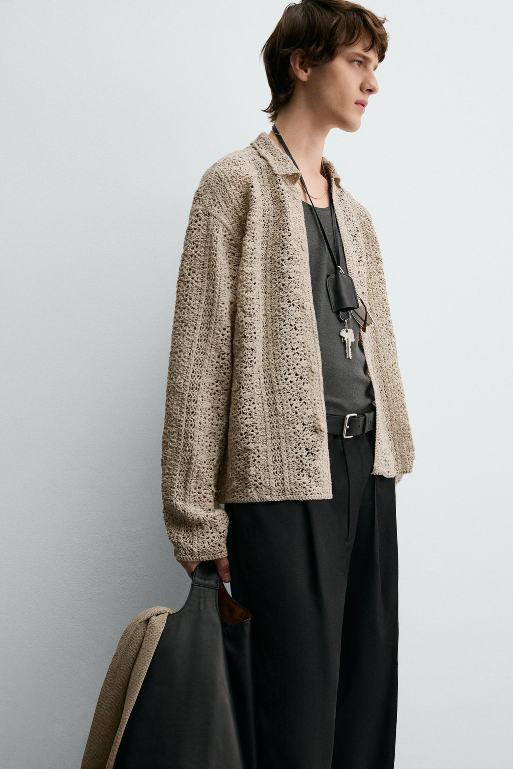 CROCHET TEXTURED OVERSHIRT - Zara фото 7