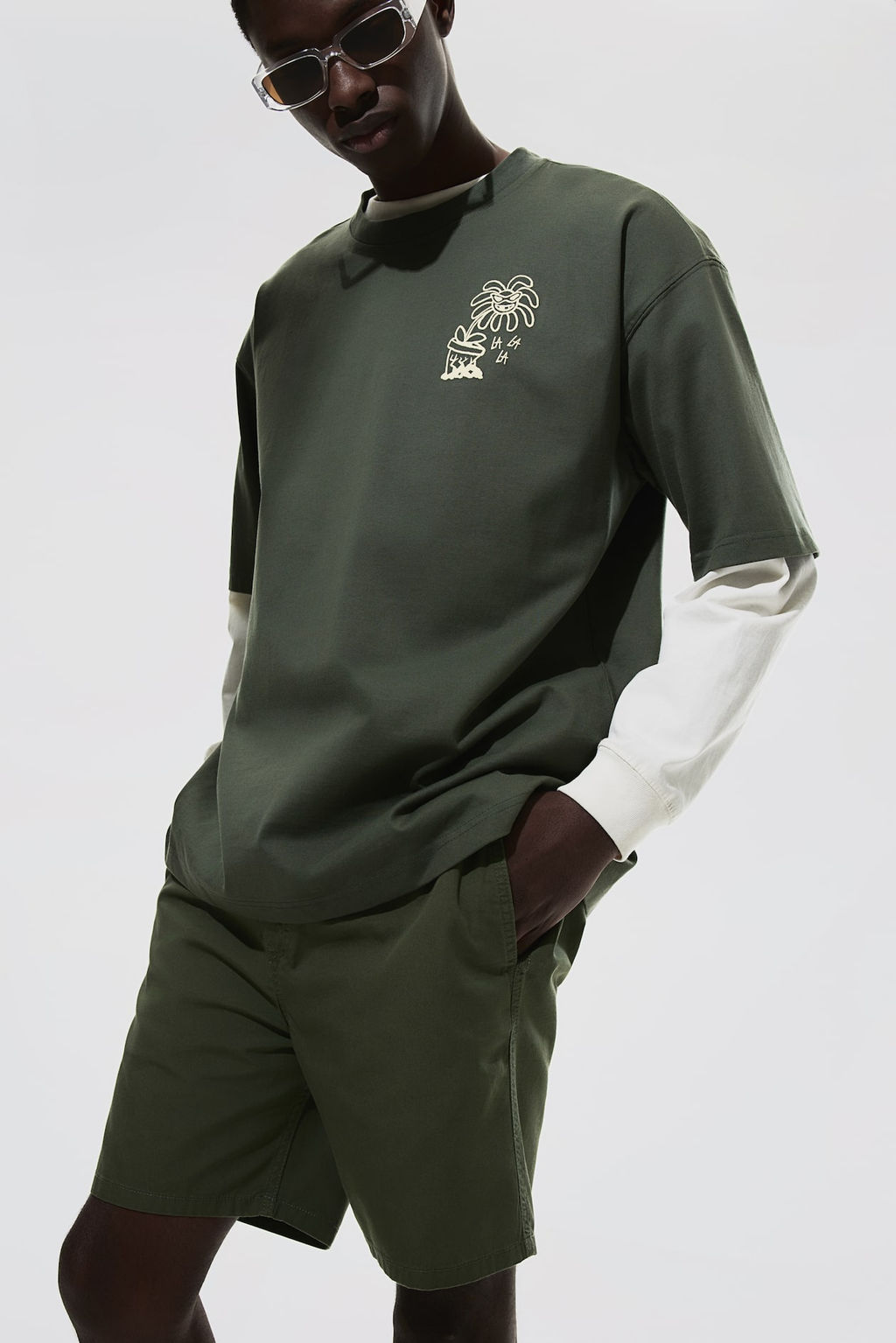 Pantalon corto de algodon Regular Fit - H&m фото 4