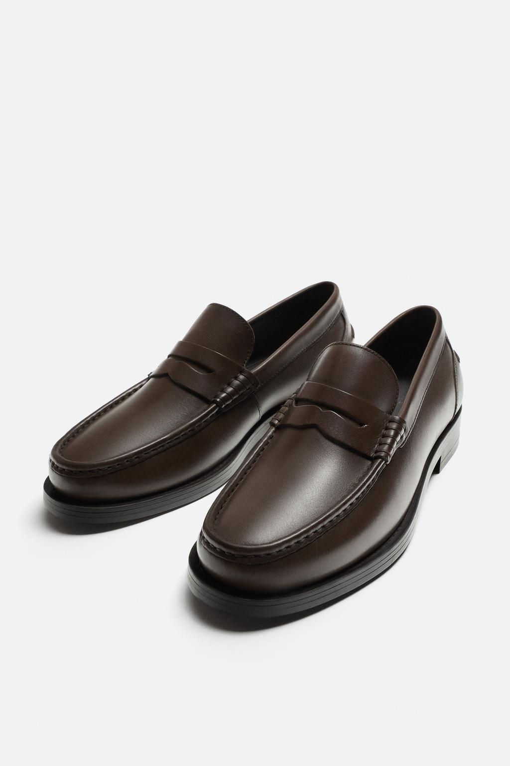 LEATHER PENNY LOAFERS - Zara фото 5