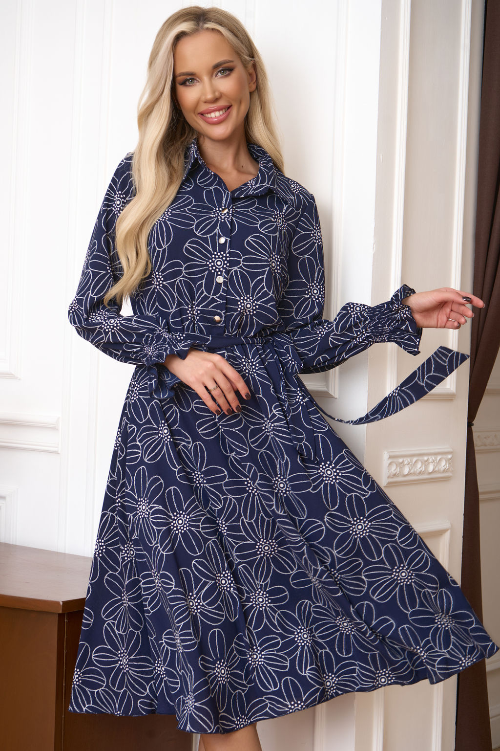 Платье Open Style 7025 синий
