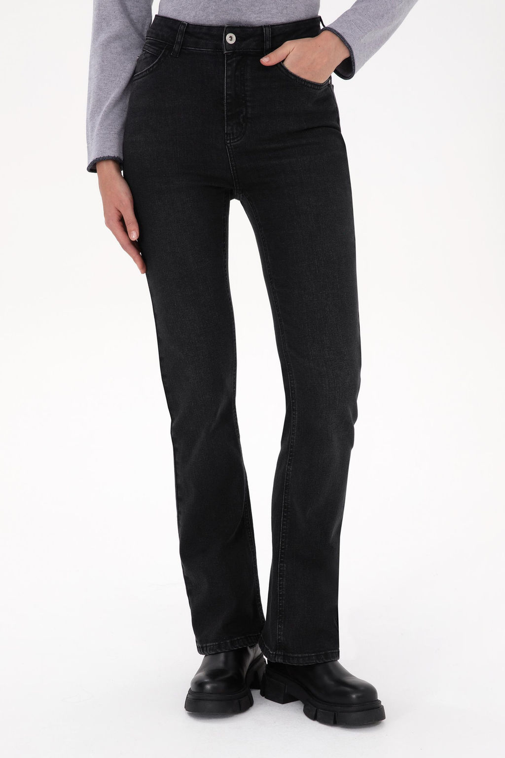 Kad_n Siyah Slim Flare Fit Jean Pantolon - U.s. polo assn фото 2