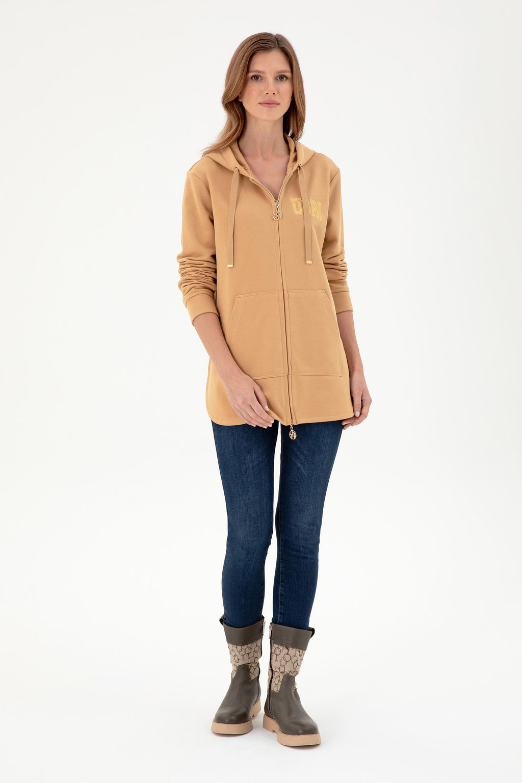 Женский свитшот светло-коричневого цвета - U.s. polo assn фото 4