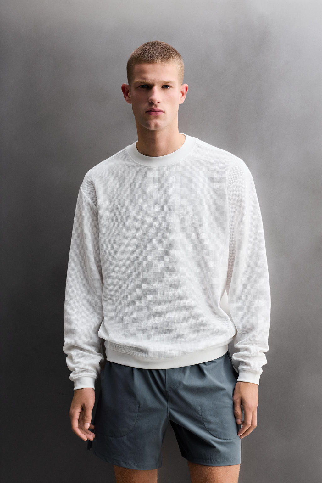 SUDADERA CREWNECK WAFFLE TRAINING / Blanco - Zara фото 2