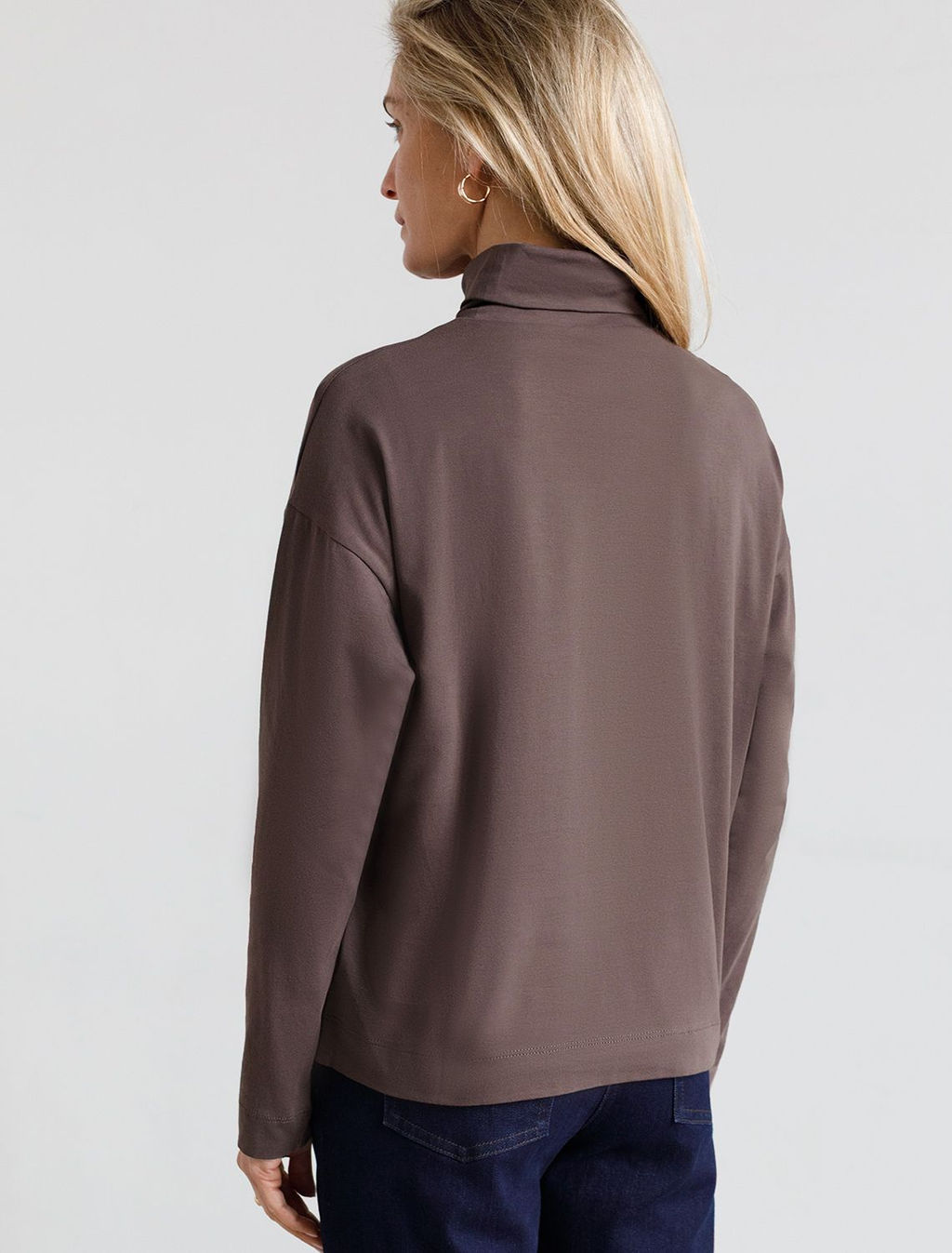 Водолазка свободного силуэта из премиального хлопка с эластаном - Vilatte фото 3