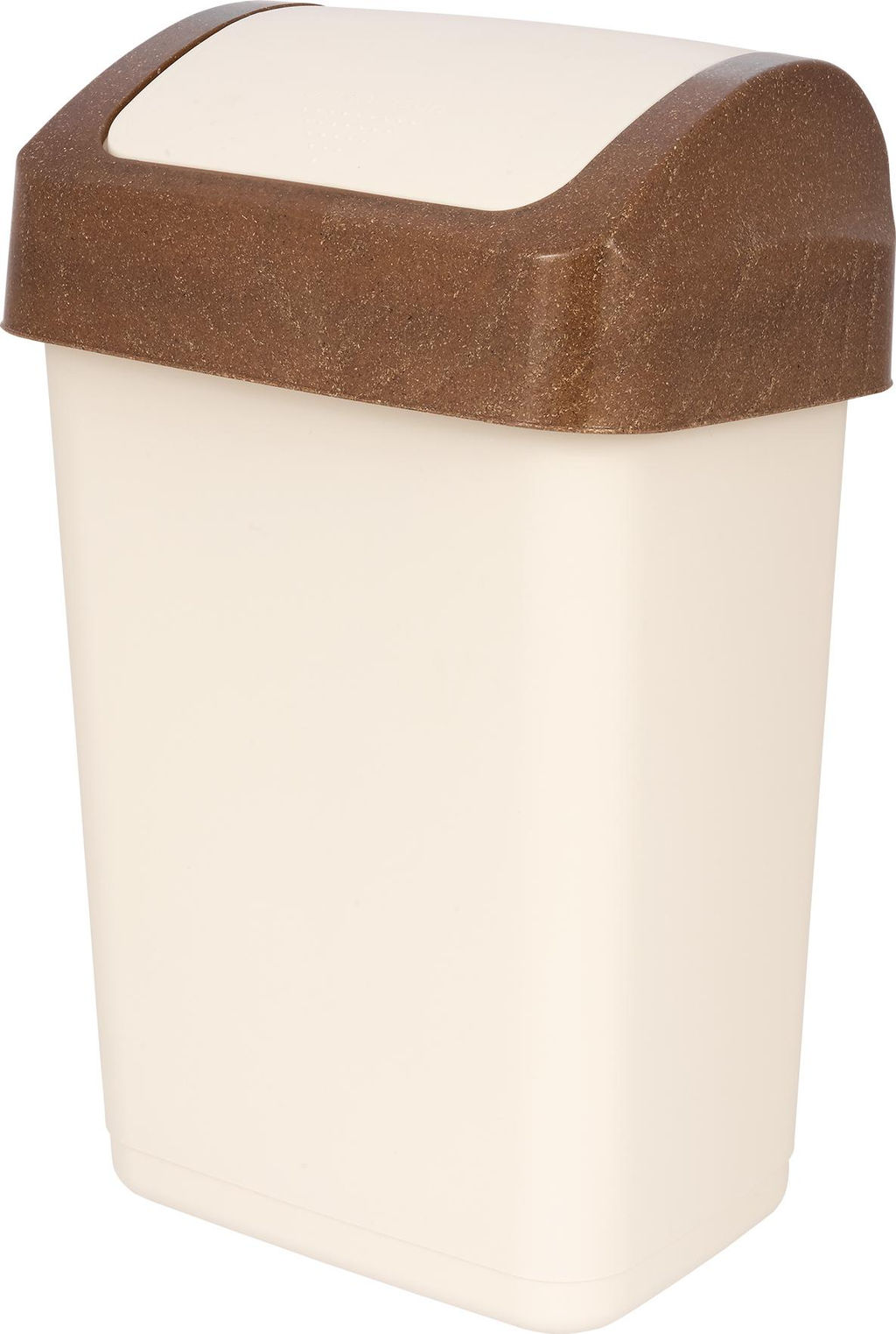 Контейнер для мусора Wood 12 л с крышкой-маятником, сливочный/бук SC480311000