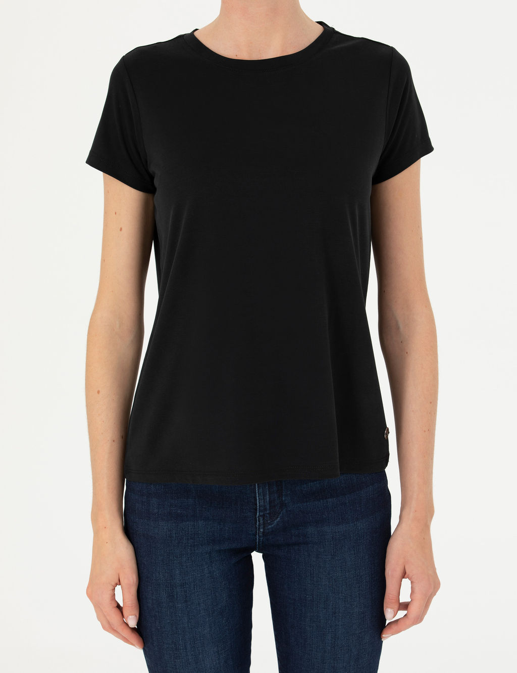Siyah Regular Fit Basic Ti__rt