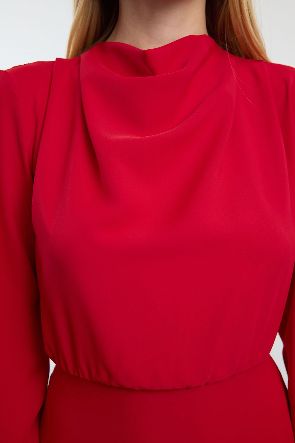 TRENDYOLMILLA Siyah Midi Y?rtmacl? Dokuma Elbise TWOAW24EL00851  фото 3