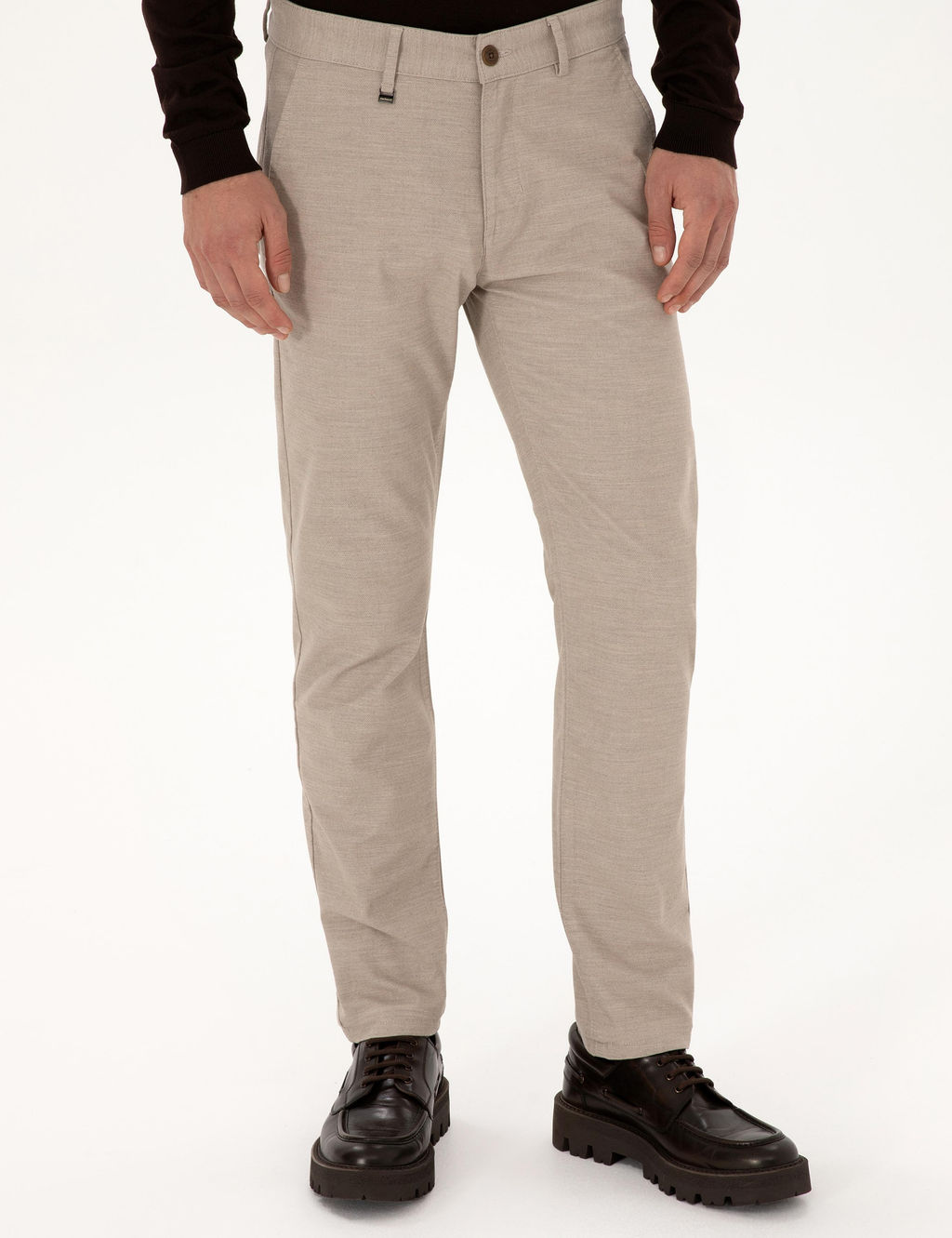 Bej Slim Fit Kanvas Pantolon - Cacharel фото 2