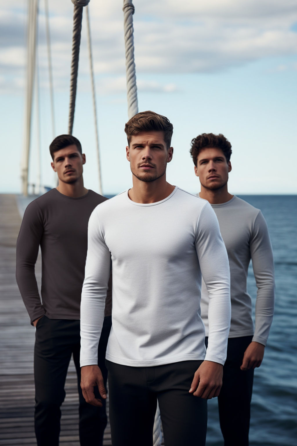 TRENDYOL MAN Siyah-Lacivert-Antrasit Regular/Normal Kesim 3lu Paket Basic %100 Pamuk Tok T-shirt TMNAW21TS0197