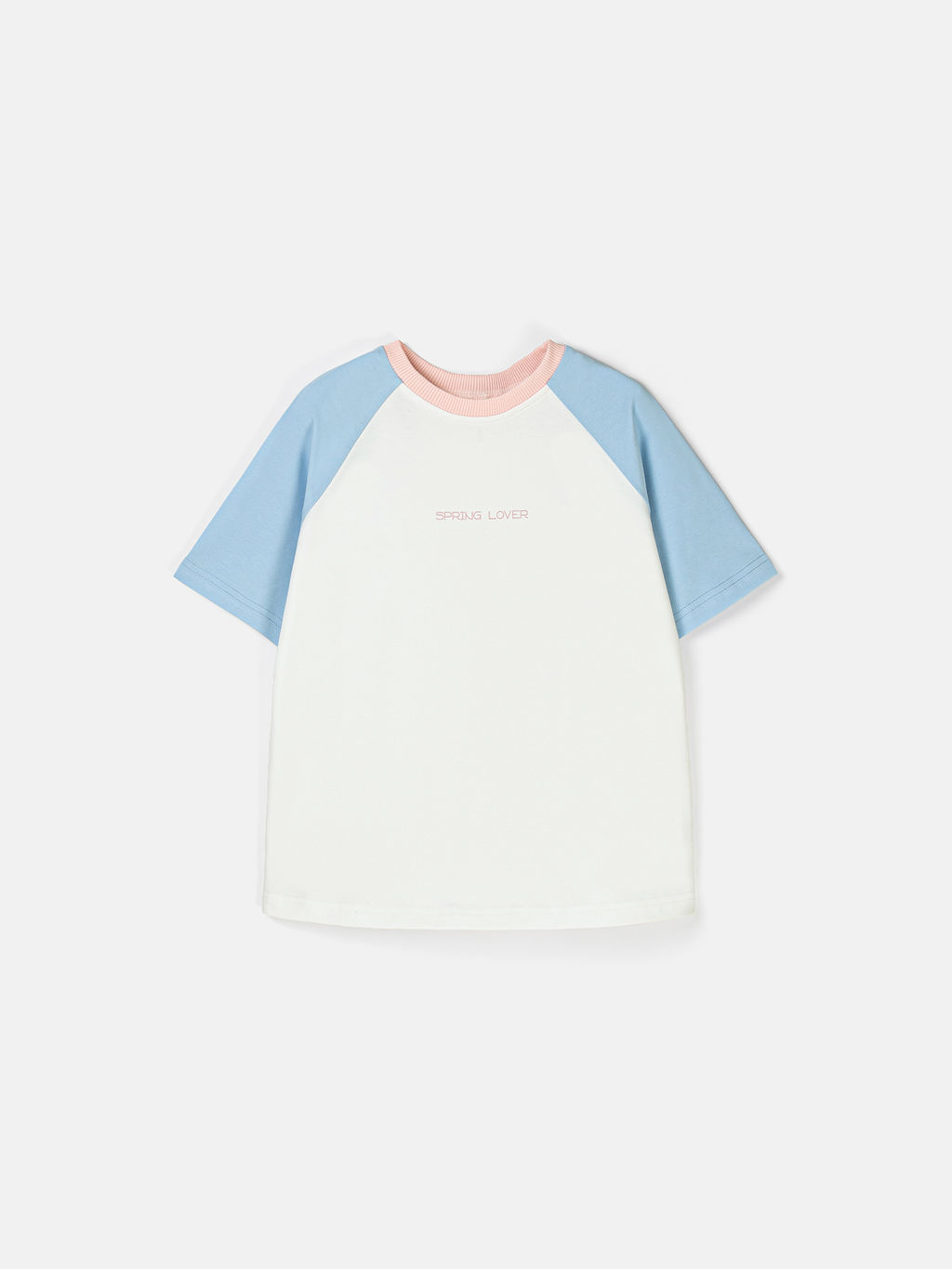 Футболка Колор блок Тофу/Голубой 7+ - Bungly фото 2
