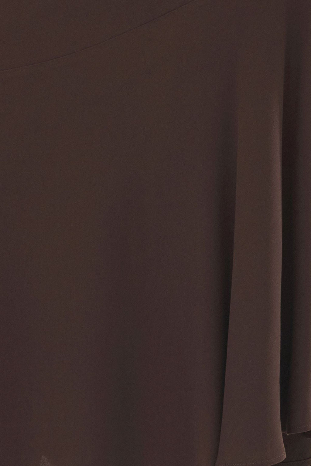 Koyu Kahverengi Dokumlu Kumas Dusuk Belli Ucu Asimetrik Maxi Boy Dokuma Etek TWOSS25ET00078