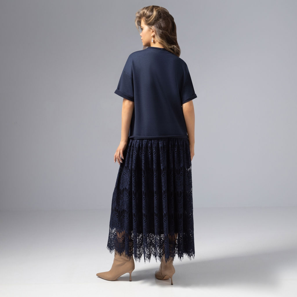 Платье комбинированное с кружевом, Откровенный шик (магия) - Charutti фото 7